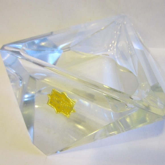 Superior Quality Hand Cut Crystal Candle Holder & Bowl Made In Japan New - Picture 6 of 6